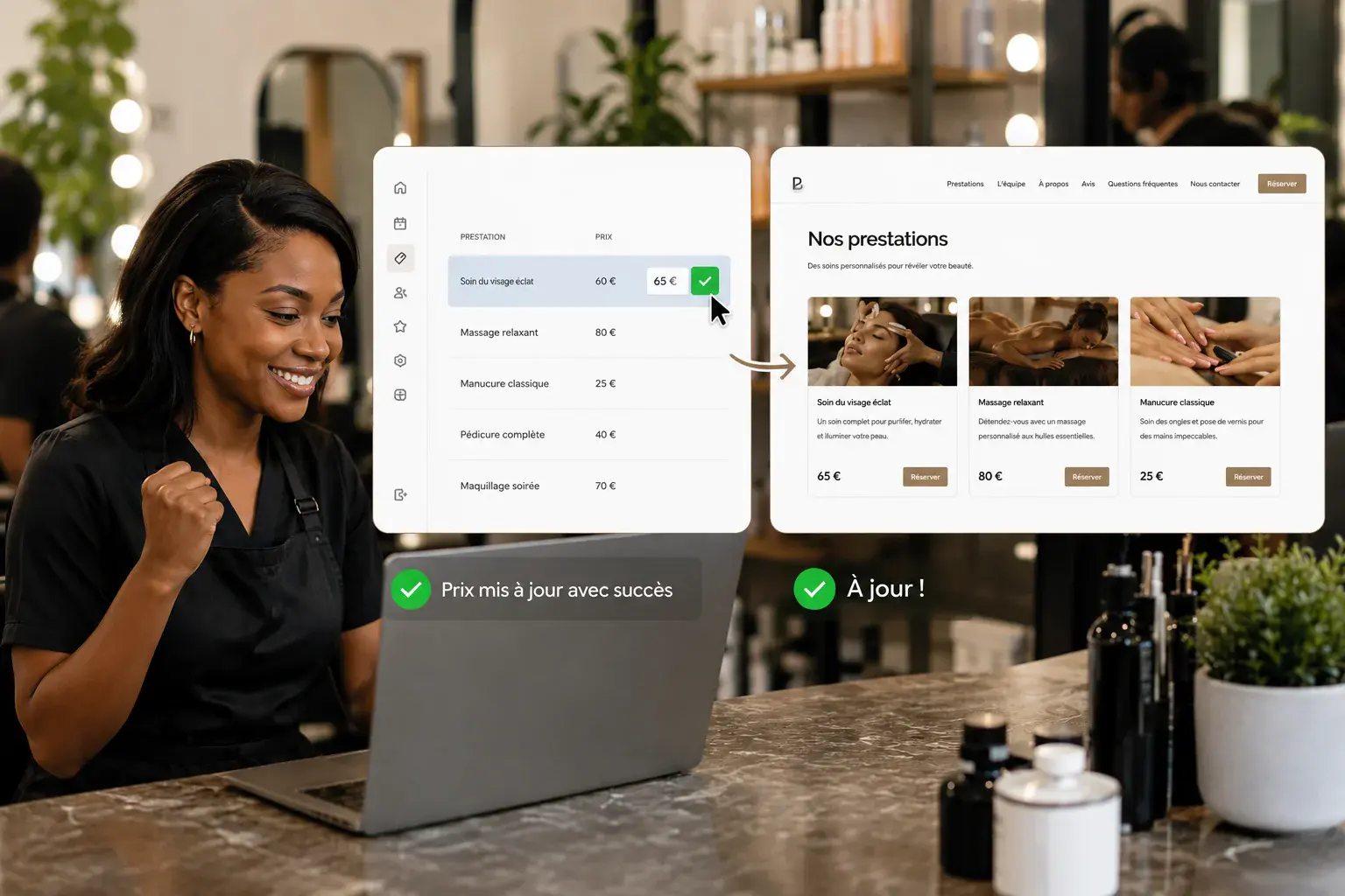 Bookelya-dashboard dat de website automatisch bijwerkt
